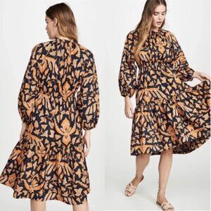 ULLA JOHNSON Ambre Midi Long Sleeve Dress